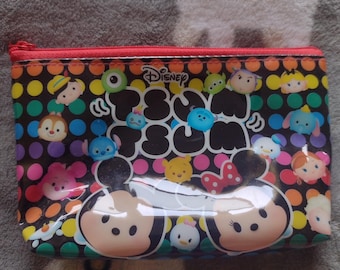 Vintage Disney Tsum Tsum Plastic Pouch with Zipper
