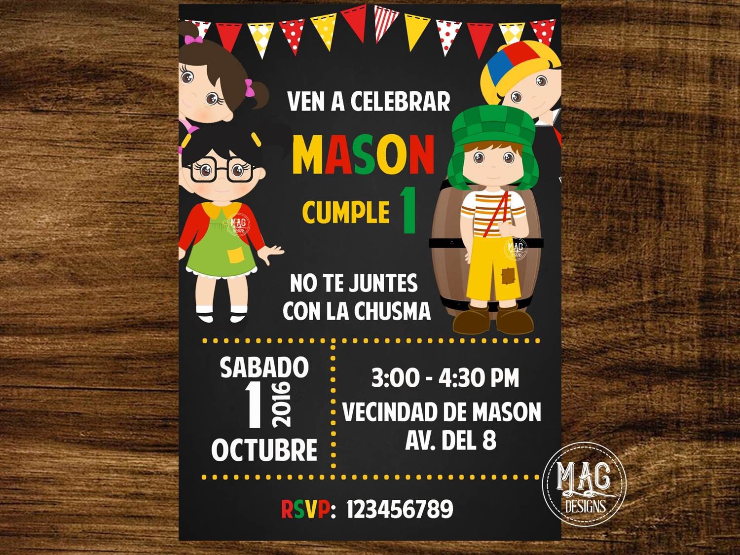Chavo del ocho invitation Invitación Chavo