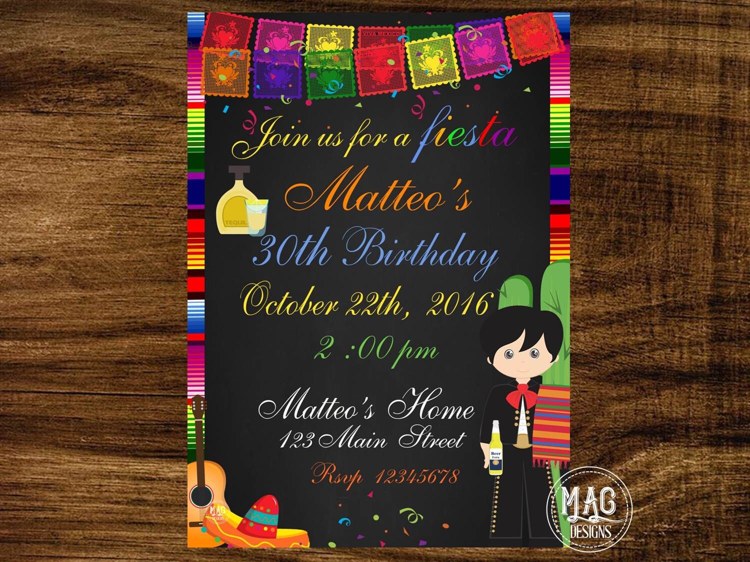 Mexican Invitation Mexican Party Invitation Fiesta Etsy