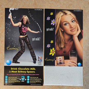 x2 Britney Spears Vintage Got Milk Poster