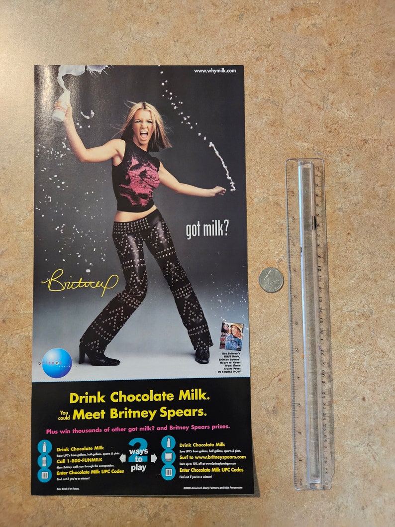 X2 Britney Spears Vintage Got Milk Poster Etsy