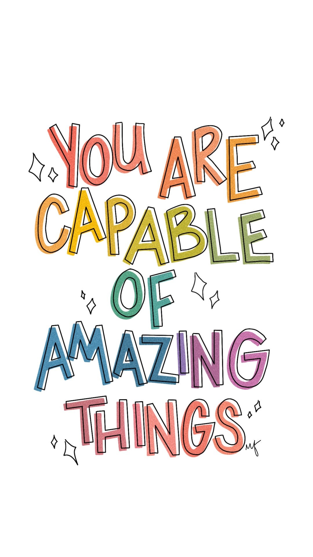 You Are Capable of Amazing Things Rainbow Digital Download Print - Etsy