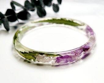Terrarium bracelet, Resin bracelet,  dried preserved plant jewelry, terrarium jewelry, cannabis leaf