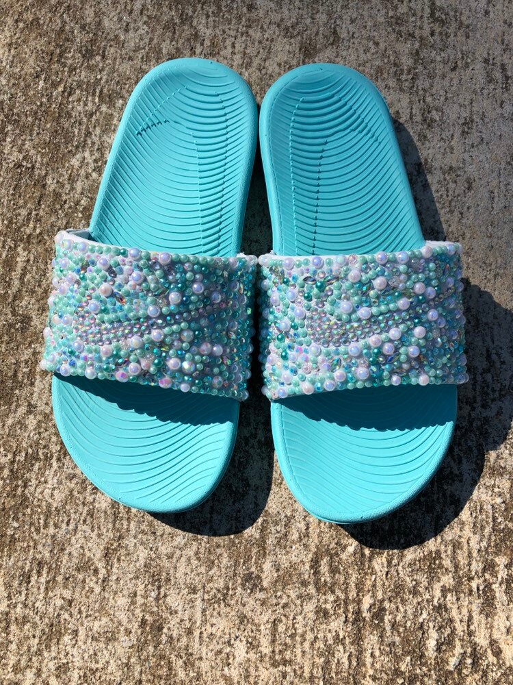 bedazzled nike slides