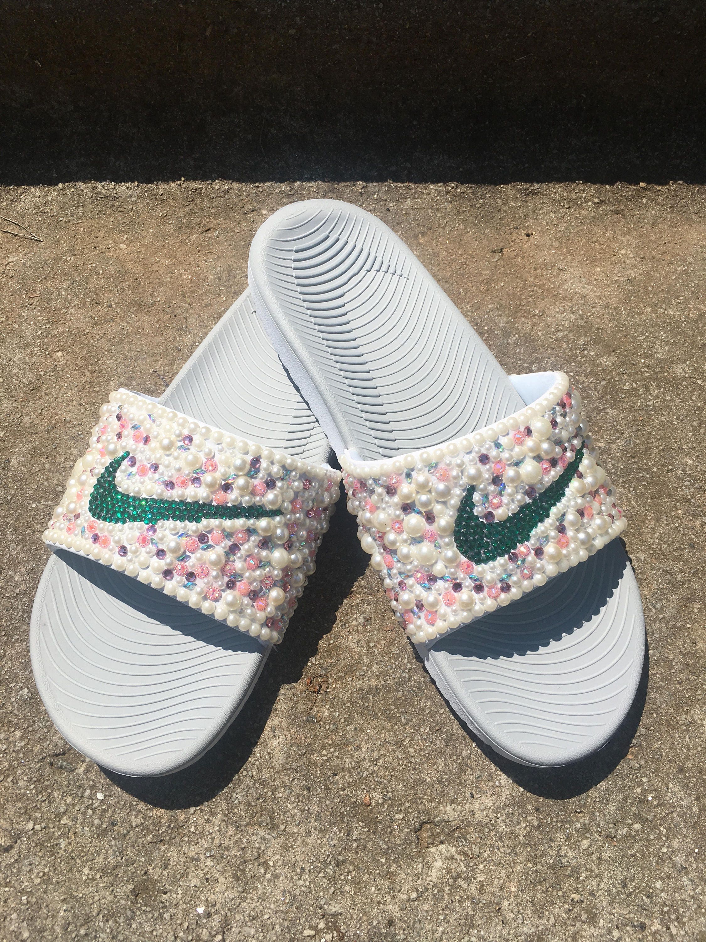 bedazzled nike slides