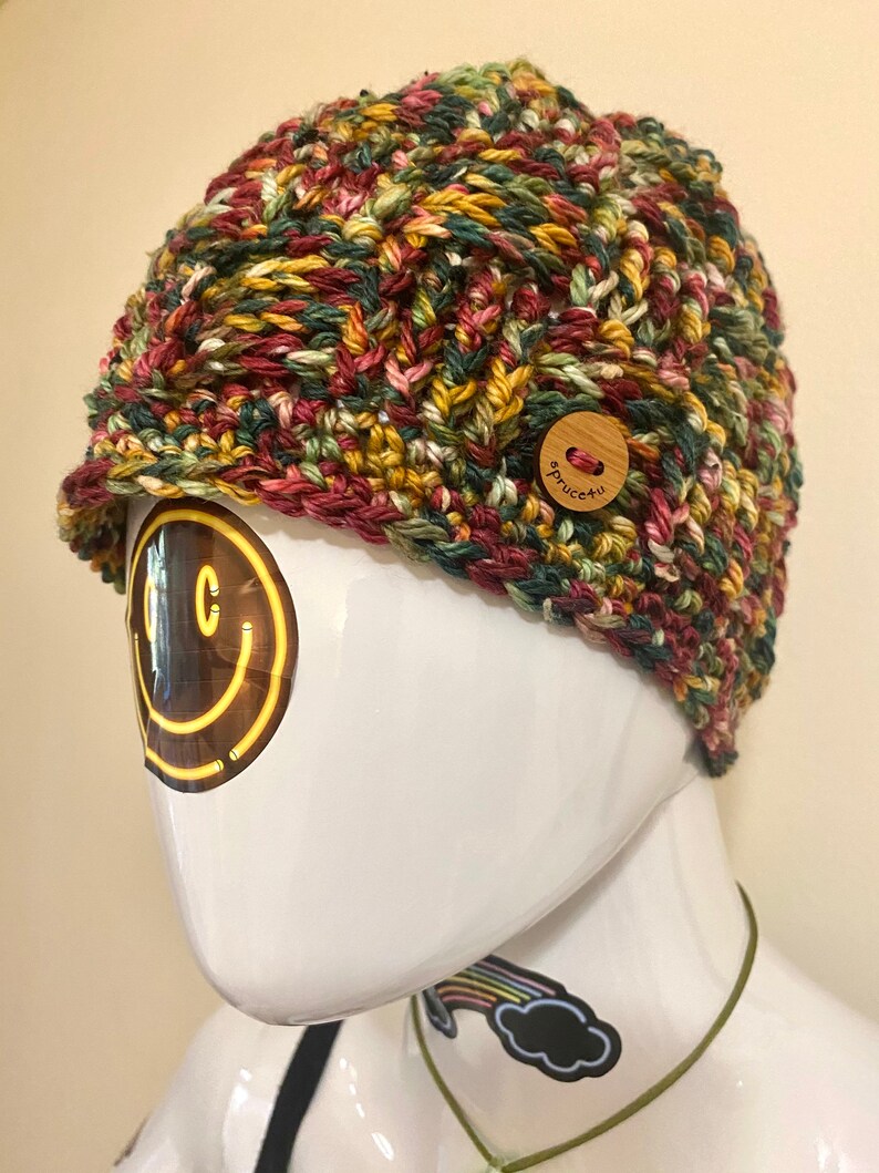 Crochet \u201cWinter Fruit\u201d Basketweave Hat