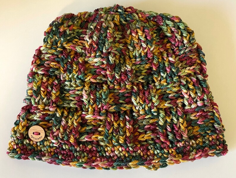 Crochet \u201cWinter Fruit\u201d Basketweave Hat