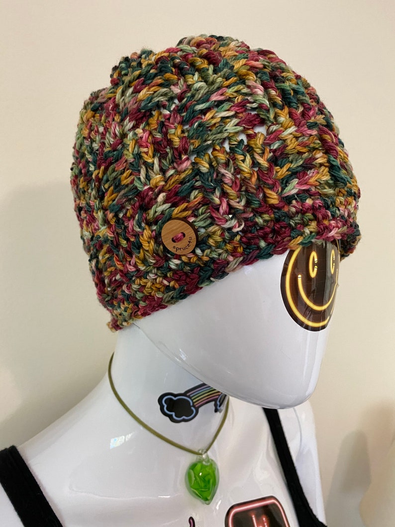 Crochet \u201cWinter Fruit\u201d Basketweave Hat