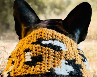 ヒョウ柄犬用スヌード、フレンチブルドッグ用暖かいペット用スカーフ