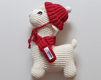 Kerst lama baby speelgoed haak gevuld pluche biologisch katoen cadeauset Hoed sjaal alpaca pasgeboren gunst prettige feestdagen mand speelgoed idee