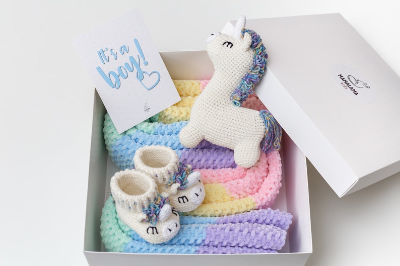 Coffret licorne au crochet - Créatrice ETSY : MamalamaKids