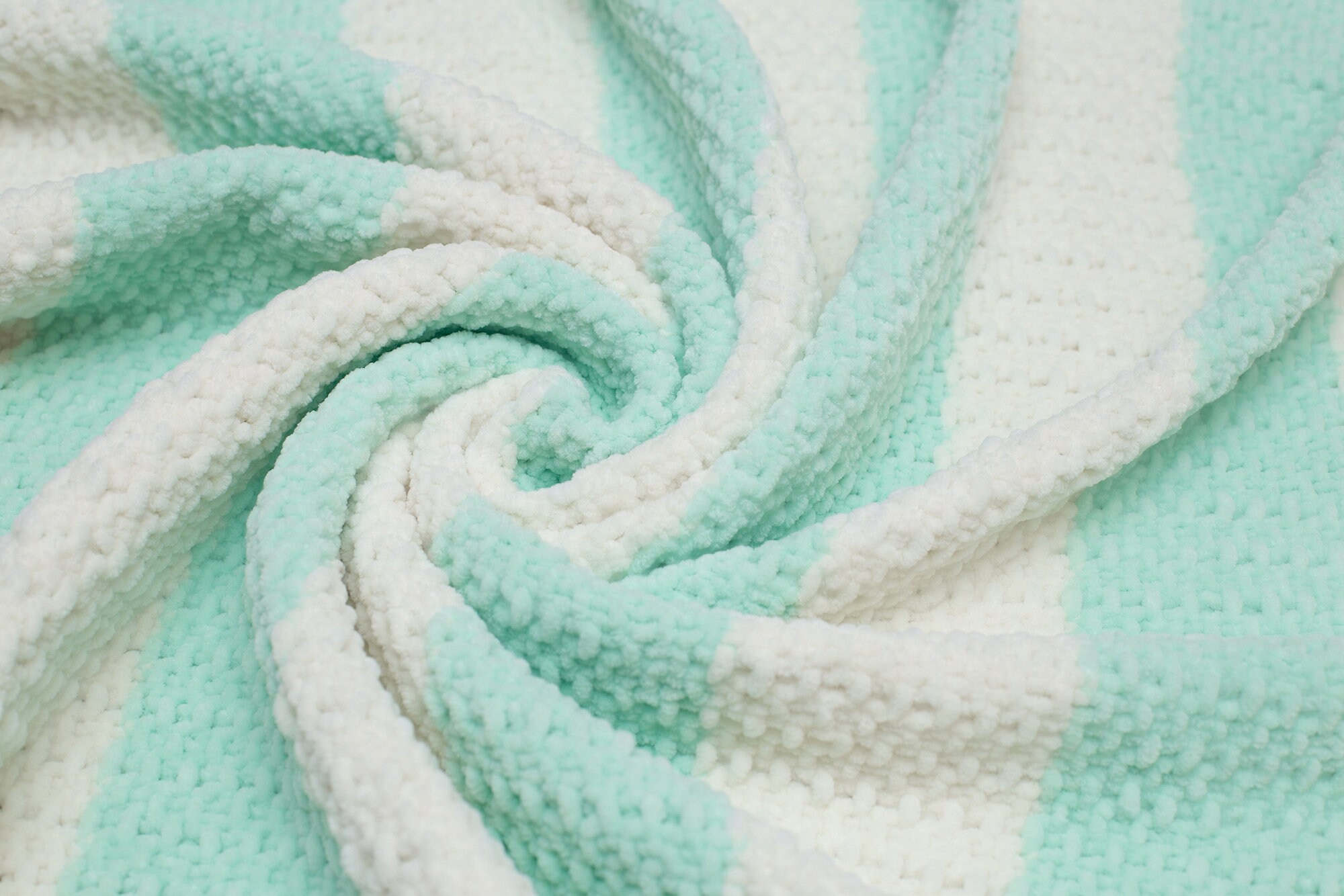 Knit baby blanket mint striped green baby bedding Soft newborn Etsy