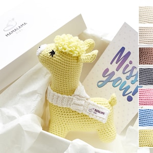 We will miss u llama plush nursery decor box gift Missing boyfriend girlfriend Funny miss you husband wife thinking gift you miss me 24/10