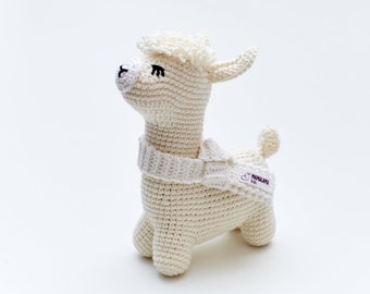 Llama crochet white pregnancy toy Baby shower Cute llama gift Nursery plush alpaca decor Lovely Little crochet toys Funny Llama love baby