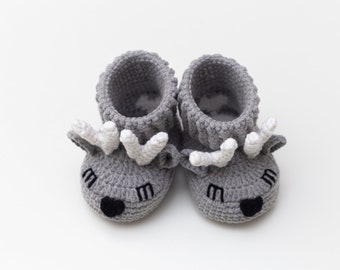 Baby booties crochet sweet woodland deer animal shoes 13/09