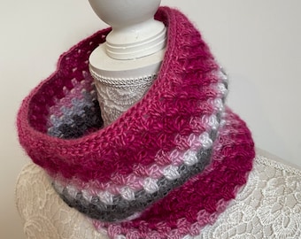 Handmade crochet cowl/snood. Teen/ Adult Winter wear accessory. Neck warmer, infinity scarf. Soft and cosy