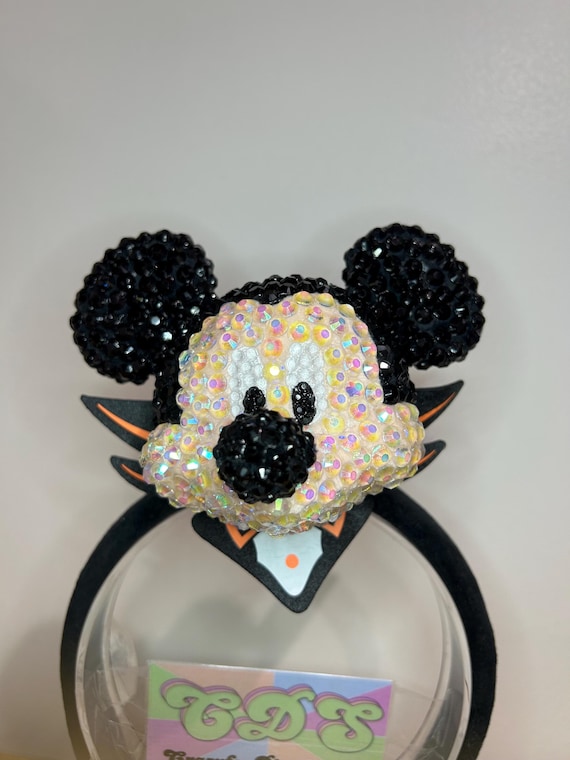 Bedazzled Halloween Vampire Mickey Mouse Inspired Headband Plush