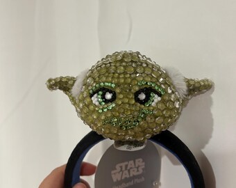 Diadema de peluche inspirada en Yoda de Star Wars de Disney con llavero