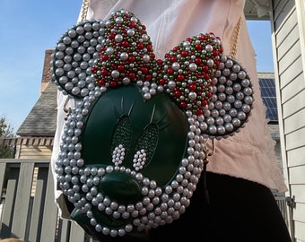 Disney Inspired Christmas Minnie Mouse Crossbody Purse