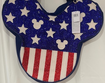 Bolso grande de mano con la bandera estadounidense de Mickey Mouse inspirado en Disney