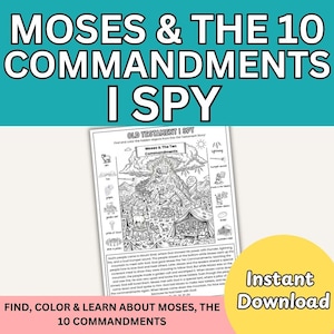 Moisés y los Diez Mandamientos: Página para colorear de búsqueda y descubrimiento de la Biblia del Antiguo Testamento / Ven, sígueme