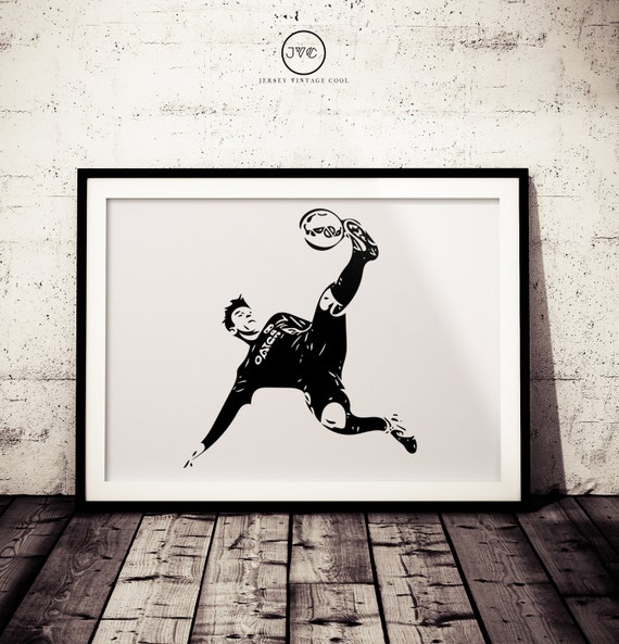 Soccer Superstar Black And White Wall Art Minimalist Poster Etsy