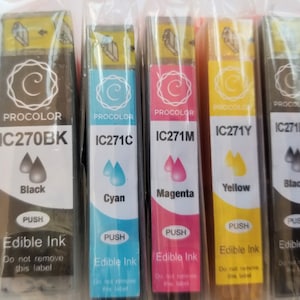 ProColor Edible Ink Cartridges 5-pack Canon PGI-270 CLI-271XL High Yield For TS5020 TS6020 impresora de tinta comestible