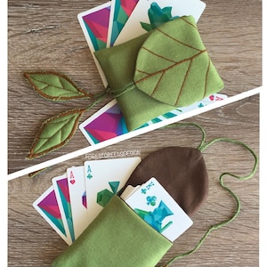 Étui pour cartes à jouer en forme de feuille, Belle pochette pour cartes à jouer, Porte-cartes de poker, Jeux de cartes standard, Pour les voyageurs, Cadeau pour les joueurs, Vert