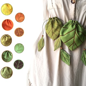 Bolsa de CINTURÓN con Forma de Hoja, Pequeña Bolsa de Hoja Élfica, Porta Dados de Druida, Accesorios de Renfaire, Monedero de Feria Renacentista, Hada, Celta, Goblincore, Hobbitcore