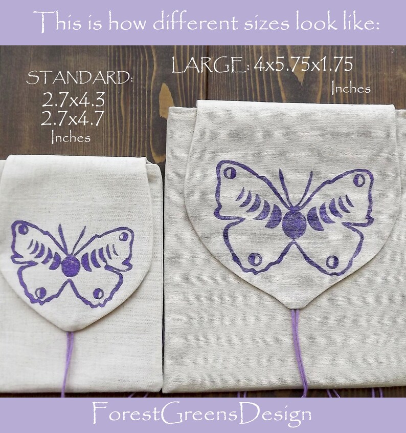 Moth Tarot Card Case ANY SIZE Purple Butterfly Tarot Bag Large Tarot Card Bag Tarot Pouch Insect Oracle Bag Moon Phase Tarot Case