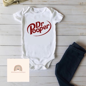 Dr Pooper Baby Onesie, Soda Baby Onesie, Mom Needs a Soda, Funny baby onesie, Dr Pepper inspired Onesie