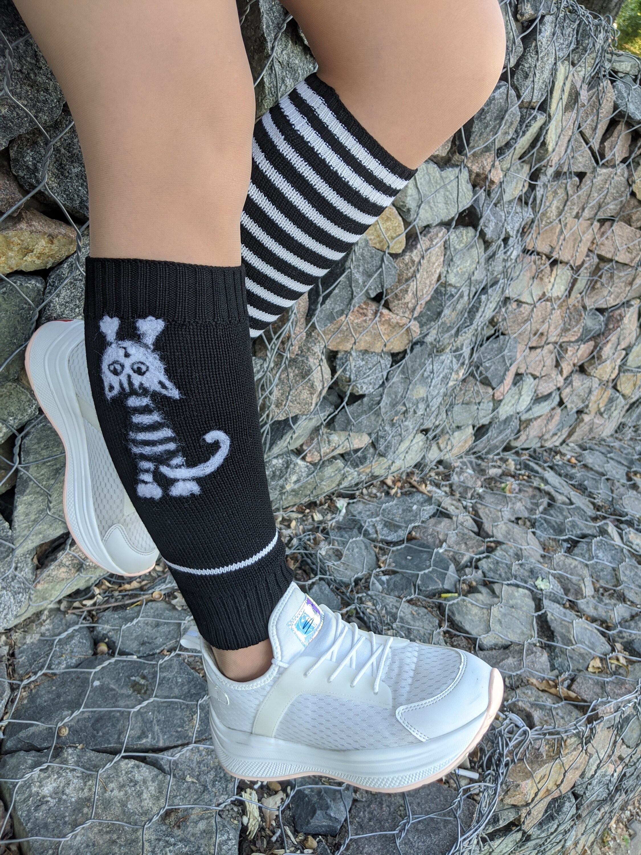 Merino wool leg warmers Gift for cat lovers Women leg warmers Etsy