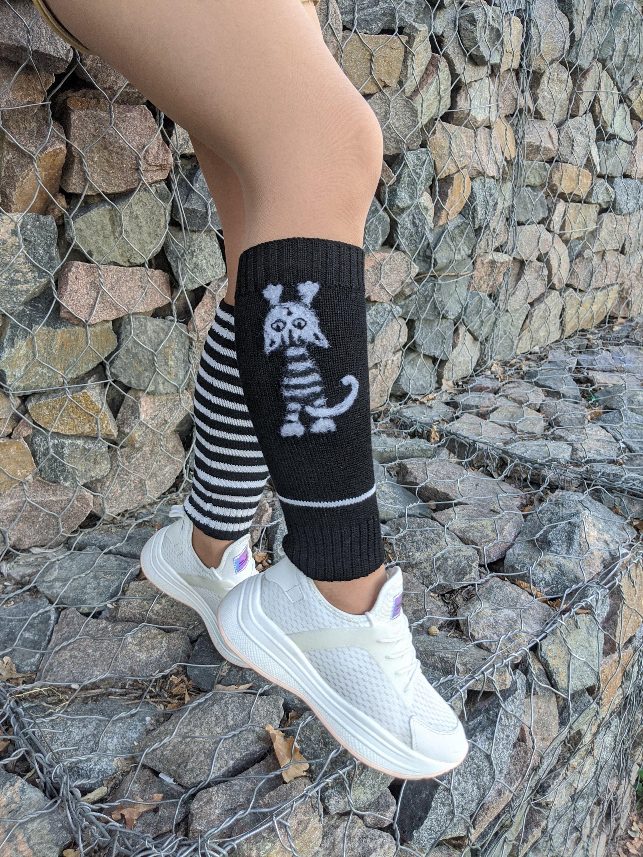 Merino wool leg warmers Gift for cat lovers Women leg warmers Etsy