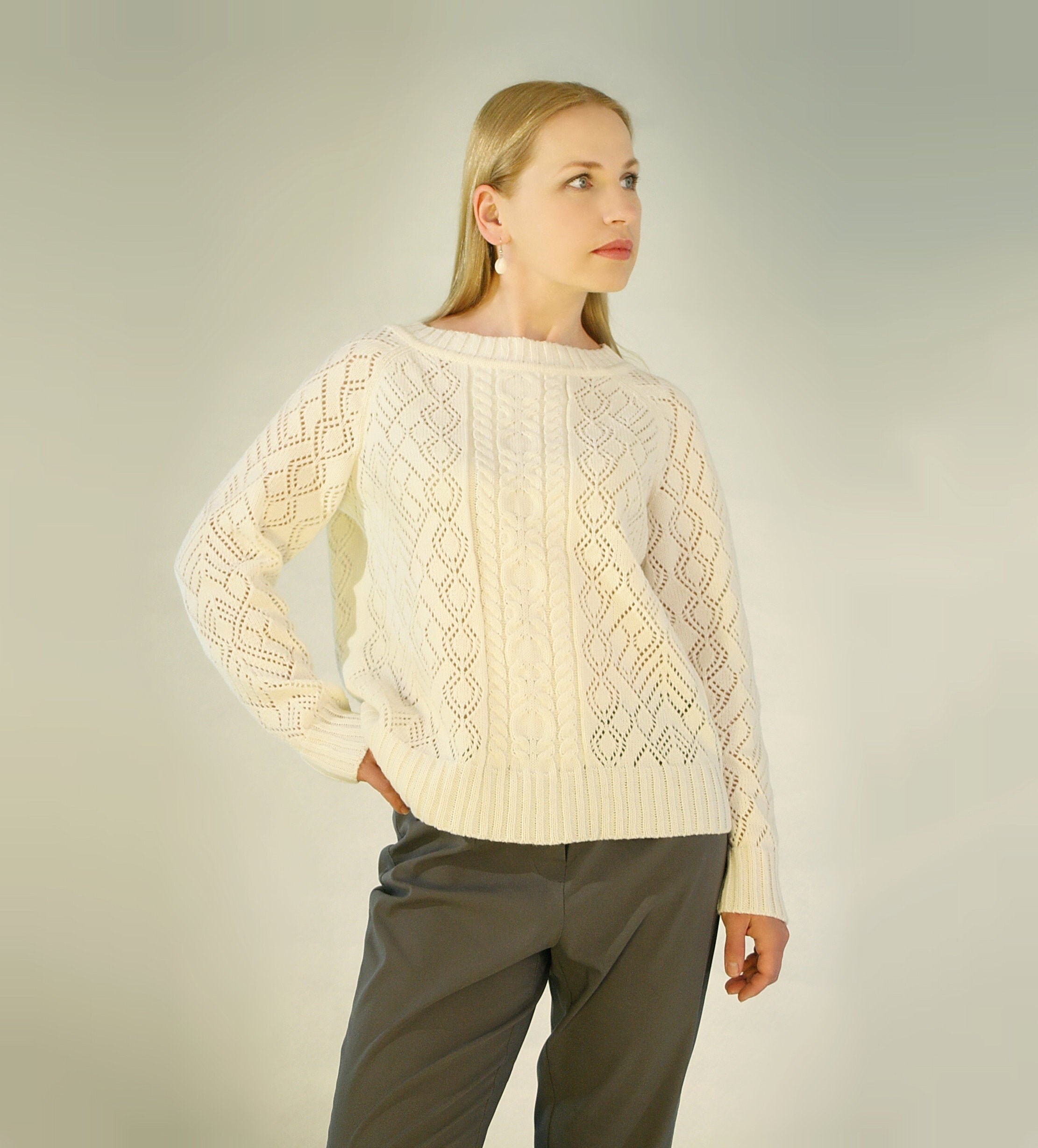 plus size cable knit sweater