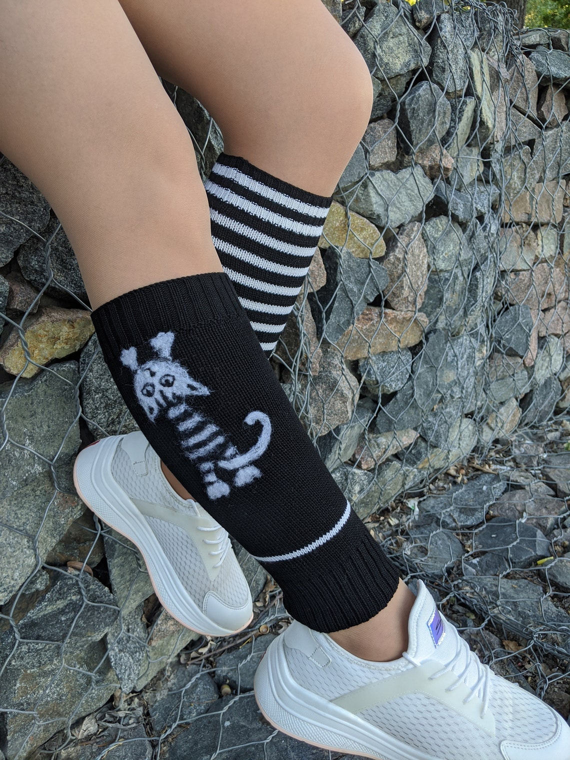 Merino wool leg warmers Gift for cat lovers Women leg warmers Etsy