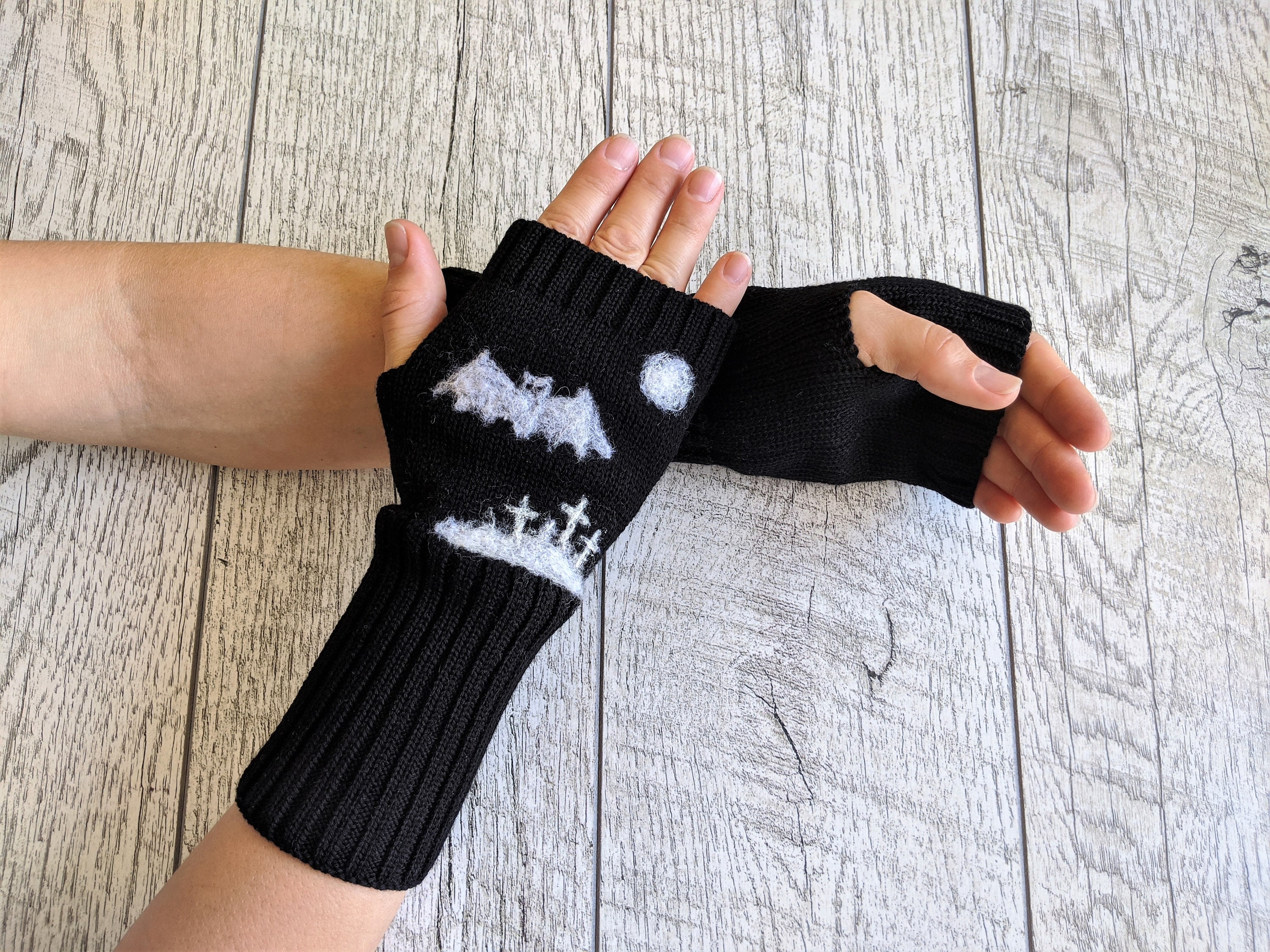 Sorcristy Goth Armstulpen - Fingerlose Handschuhe Punk Style