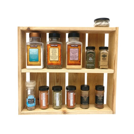 Pallet Wood Spice Rack Box Countertop Decor Hanging Etsy