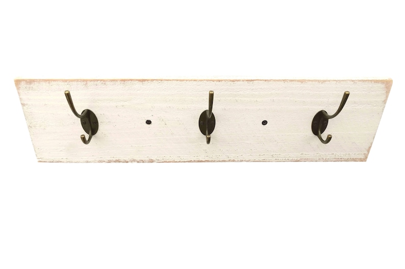 Large Wooden Wall Mounted Coat Hooks Rack Hat Rack Storage White Shabby Chic NEW