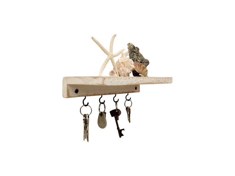 with hooks wood shelf shelves shelving Shabby Chic Entryway Shelf entryway hook wall white floating organizer hanging