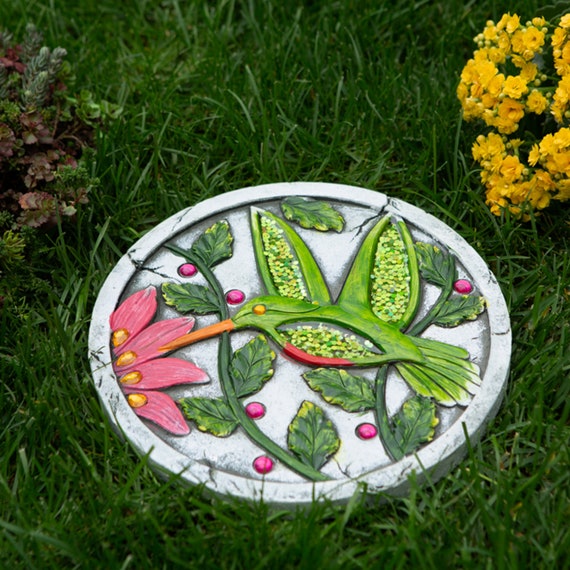 Green Hummingbird Stepping Stone FREE SHIPPING Etsy