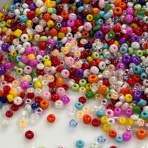 Rocailles Preciosa, mix di perline di vetro Miyuki 11/0, 12/0, circa. 2-2,5 mm, colorato 10 g.
