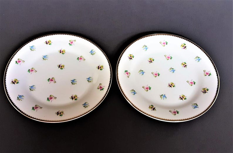 I. Godinger & Co. Dessert Plates Rosebud Pattern Set of Two Etsy