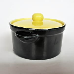 Villeroy Boch Porcelain Sugar Bowl with Lid or Individual Casserole Chromium Yellow Black