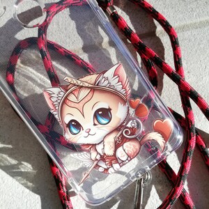 Coque cordon collier VIVO V21 V23 X51 Y21 Y21S Y33S Y52 Y72 Y55 Y75 chat kawaii samouraii coeur pelotte lunette astro donut personnalisé image 7