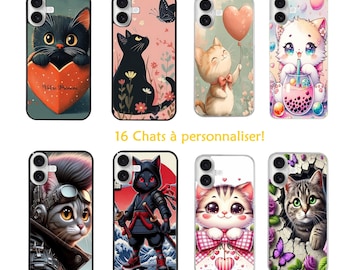 Coque Fold 6 et 7 chat papillon fleur steampunk manga samouraii avec prénom