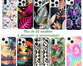 Coque Fold 6 et 7 jungle leopard palmier perroquet lion tigre hawaii surf van