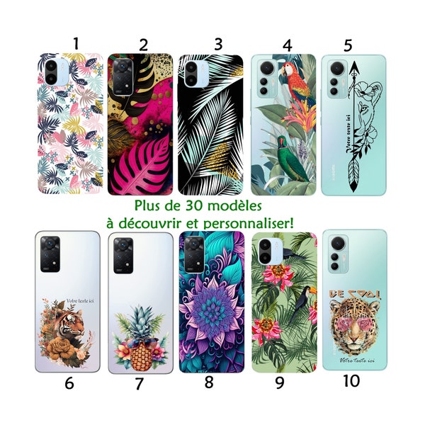 Coque + Cordon Honor X6 X7 X7A X8 4G 5G  70 90 Magic 5 Lite X9A jungle leopard perroquet lion hawaii van ananas personnalisé tigre +film