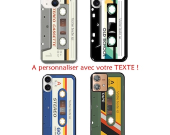 Case + Cord Reno 2 2Z 8 LITE A16 A54 A57 A72 A74 A77 A94 A5 A9 2020 personalized retro vintage cassette with text and hydrogel film