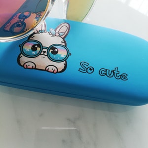 Etui à lunettes boite prénom kawaii chat coeur lapin panda licorne koala dino fleurs cadeau enfant maitresse fete mere saint valentin image 8