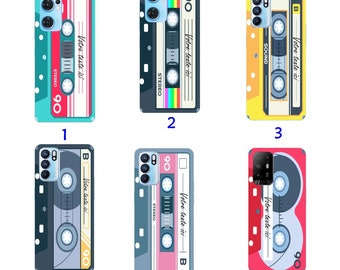 Coque Realme 8 4G 8 9 PRO 8i 9i 9 PRO PLUS C11 C21 C21Y C25Y C31 C33 C35 cassette retro FE90 vintage personnalisée avec votre texte et film